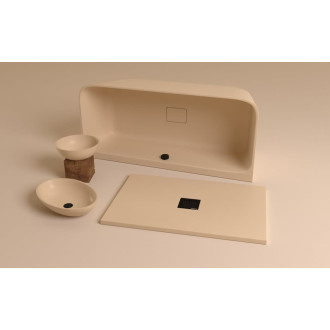 Umyvadlo na desku Polysan Banera 39x39 cm béžová mat bez přepadu 14337.81