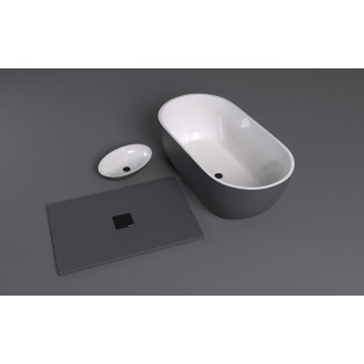 Umyvadlo na desku Polysan Banera 60x40 cm bílá/antracit mat bez přepadu 14397.52