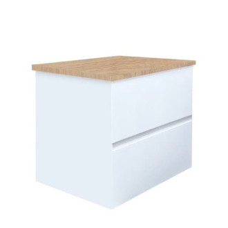 Koupelnová skříňka s krycí deskou SAT B-Way 59x50x45 cm bílá lesk BWAY260WDOAK