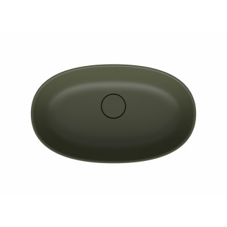 Umyvadlo na desku SAT Aula 60x36 cm zelená mat bez otvoru pro baterii, bez přepadu SATAU6036G