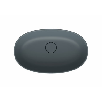 Umyvadlo na desku SAT Aula 60x36 cm tmavě šedá mat bez otvoru pro baterii, bez přepadu SATAU6036MG
