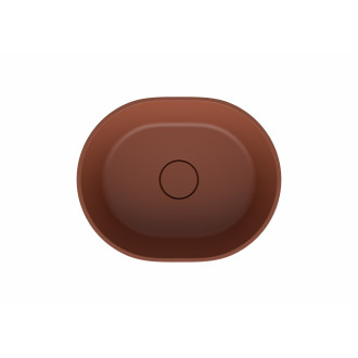 Umyvadlo na desku SAT Aula 47x38 cm cooper brown mat bez otvoru pro baterii, bez přepadu SATAU4738CB