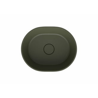 Umyvadlo na desku SAT Aula 47x38 cm zelená mat bez otvoru pro baterii, bez přepadu SATAU4738G