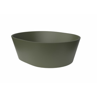 Umyvadlo na desku SAT Aula 47x38 cm zelená mat bez otvoru pro baterii, bez přepadu SATAU4738G