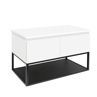 Koupelnová skříňka s krycí deskou SAT B-Way 119x57x45 cm bílá lesk BWAY120WDESK