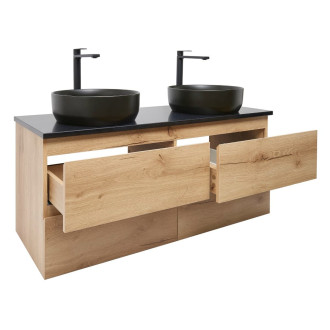 Koupelnová skříňka s žulovou deskou a umyvadlem SAT B-Way 119x50x45 cm dub mat BWAY2120OAKZUBB