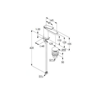 KLUDI-DECUS JP UM.B.110 PUSH-OPEN C/MAT 542883975