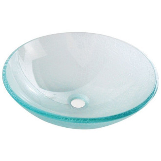 ICE skleněné umyvadlo na desku ? 42 cm, čirá s pískováním 2501-04