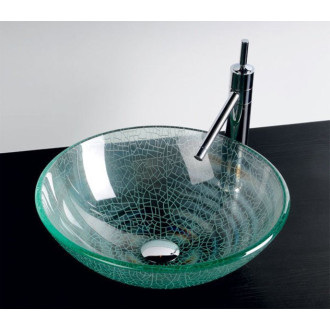 ICE skleněné umyvadlo na desku ? 42 cm, čirá s pískováním 2501-04
