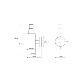 X-STEEL dávkovač mýdla 150ml, nerez mat XS100