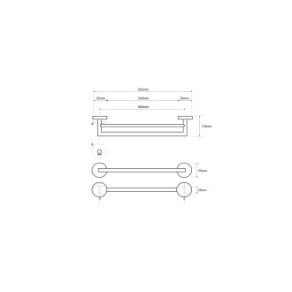 X-STEEL dvojitý držák ručníků 600x125mm, nerez mat XS403
