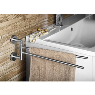 X-STEEL dvojitý držák ručníků otočný 370mm, nerez mat XS405