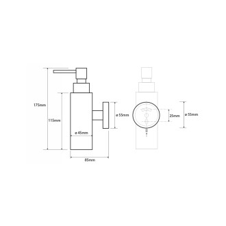 X-ROUND dávkovač mýdla 150ml, chrom XR104