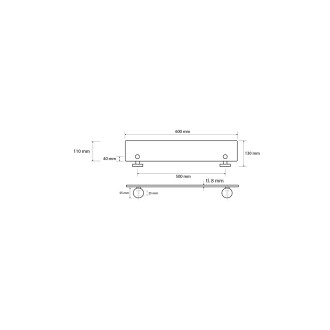 X-ROUND skleněná polička 600x130mm XR610