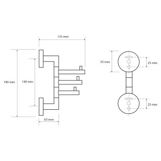 X-ROUND trojháček otočný, chrom XR211
