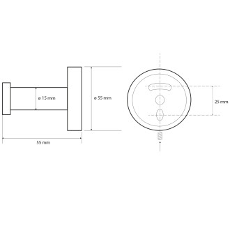 X-ROUND E háček rovný, chrom XR203
