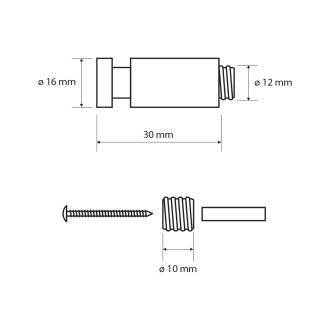 X-ROUND háček 30mm, chrom XR212