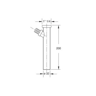 Prodlužovací kus s odbočkou 5/4", odpad 32mm, délka 200mm, chrom 0710AR54B7