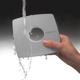 X-MART 10T koupelnový ventilátor axiální s časovačem, 15W, potrubí 10, nerez mat 1041000