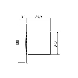 B-10 PLUS T koupelnový ventilátor s časovačem, 15W, potrubí 100mm, bílá 981101