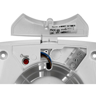 X-MART 10T koupelnový ventilátor axiální s časovačem, 15W, potrubí 100mm, bílá 1011000
