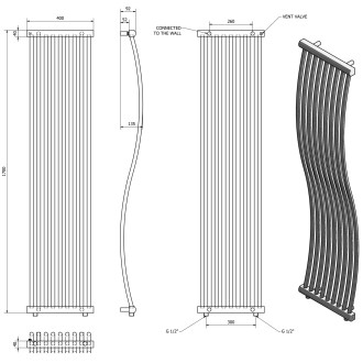 ONDA otopné těleso 400x1700 mm, chrom 1801-05
