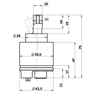 Směšovací kartuše 42mm ECOSTOP, blistr 1110-99