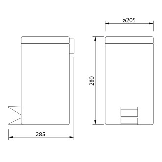 SIMPLE LINE odpadkový koš kulatý 5l, nerez lesk 27105