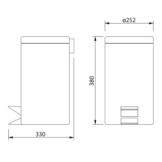 SIMPLE LINE odpadkový koš kulatý 12l, nerez lesk 27112
