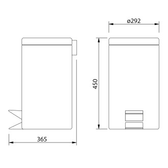 SIMPLE LINE odpadkový koš kulatý 20l, nerez lesk 27120