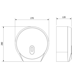 EMIKO zásobník na toaletní papír max. ? 26cm, 270x280x120mm, ABS bílá 1319-90