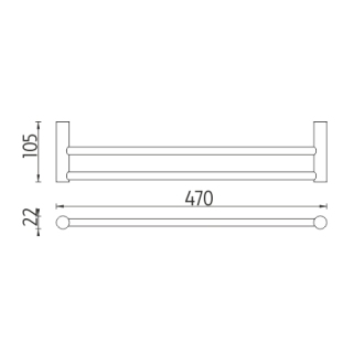 Nimco Bormo BR 11046D-26 Držák na ručníky dvojitý, 47 cm