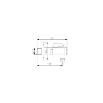 Rohový ventil s matkou, 1/2"x 3/8", bronz 2020BRO