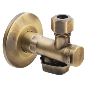 Rohový ventil s matkou, 1/2"x 3/8", bronz 2020BRO