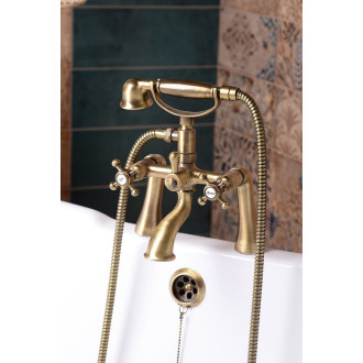 ANTEA připojení pro instalaci vanové baterie na okraj vany (pár), bronz 9856
