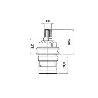 Uzavírací keramický vršek 1/2", 8/20, studená, Airtech, Epoca, Axia, Antea VIT003 VIT003