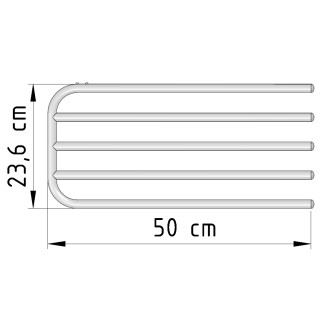 Sušák 4 ručníků na otopná tělesa, univerzální upínání, délka 50cm, bílá 25-03-SV450