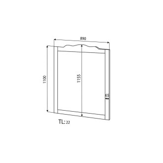 RETRO zrcadlo v dřevěném rámu 890x1150mm, buk 1679