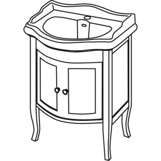 RETRO umyvadlová skříňka 60x80x45cm, starobílá 1684