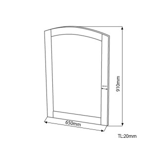 RETRO zrcadlo v dřevěném rámu 650x910mm, starobílá 1685