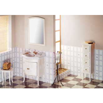 RETRO zrcadlo v dřevěném rámu 650x910mm, starobílá 1685