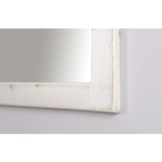 RETRO zrcadlo v dřevěném rámu 890x1150mm, starobílá 1687