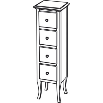 RETRO skříňka 35x119x33cm, starobílá 1694