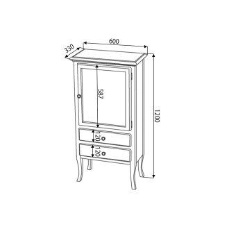 RETRO skříňka 60x120x38cm, buk, pravá 1699