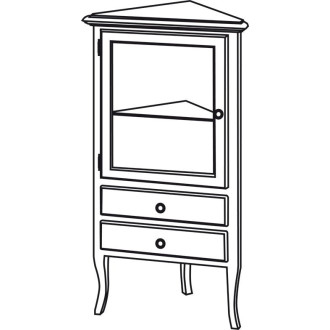 RETRO skříňka rohová 60x120x47cm, buk, levá 1701