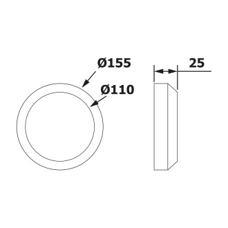 Rozeta pro WC dopojení 110mm, v.25mm 159.315.0