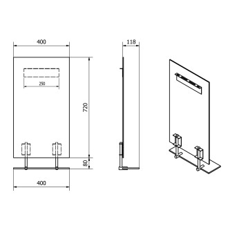WEGA zrcadlo s policí 400x800mm 60092-4