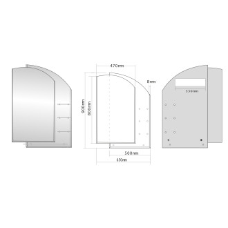 WEGA zrcadlo s policemi 65x90cm 65028