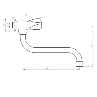 Nástěnný ventil 1/2", otočná hubice, chrom ZY1812