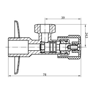 MULTITURN rohový ventil 1/2"x3/8", pár, chrom 5316